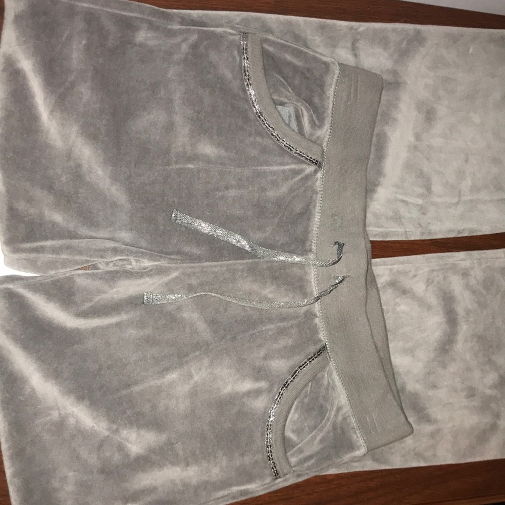 gray velvet velour sweatpants